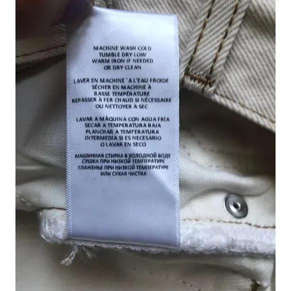 New Re/Done Women Cream Denim Jeans Size 27